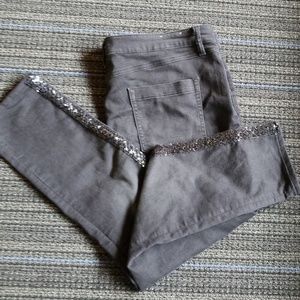 Libby Edelman skinny sequined tuxedo jean legging.